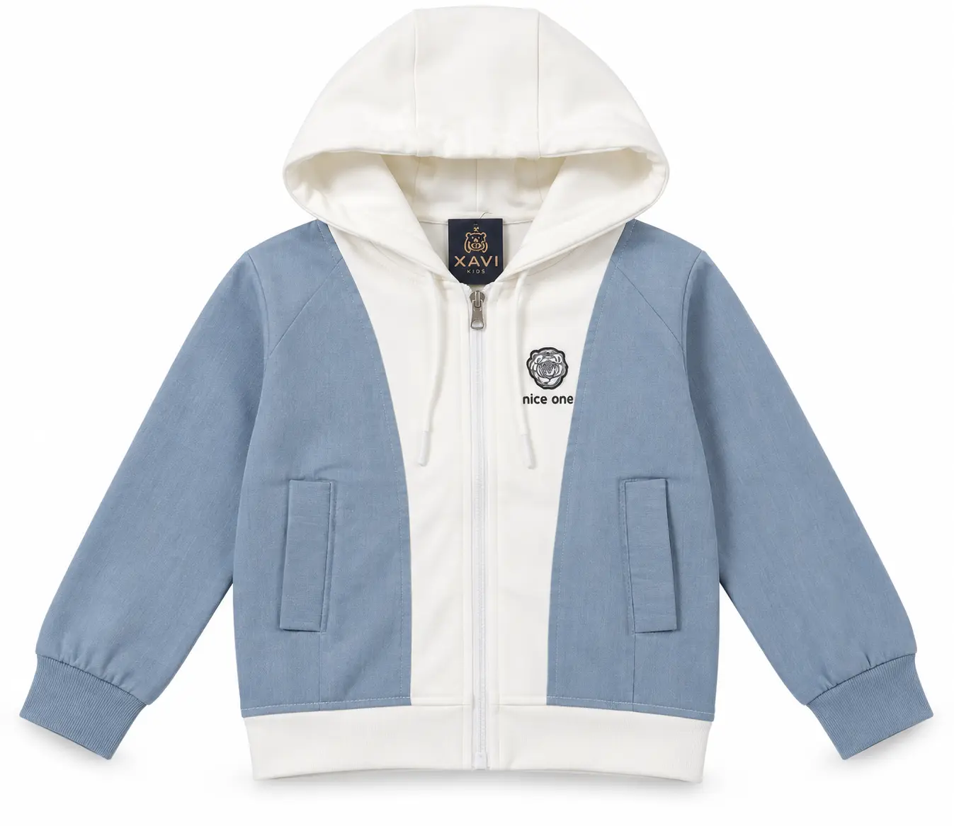 XAVI Kids Blue & White Hooded Tracksuit Set for Boys - Image 2
