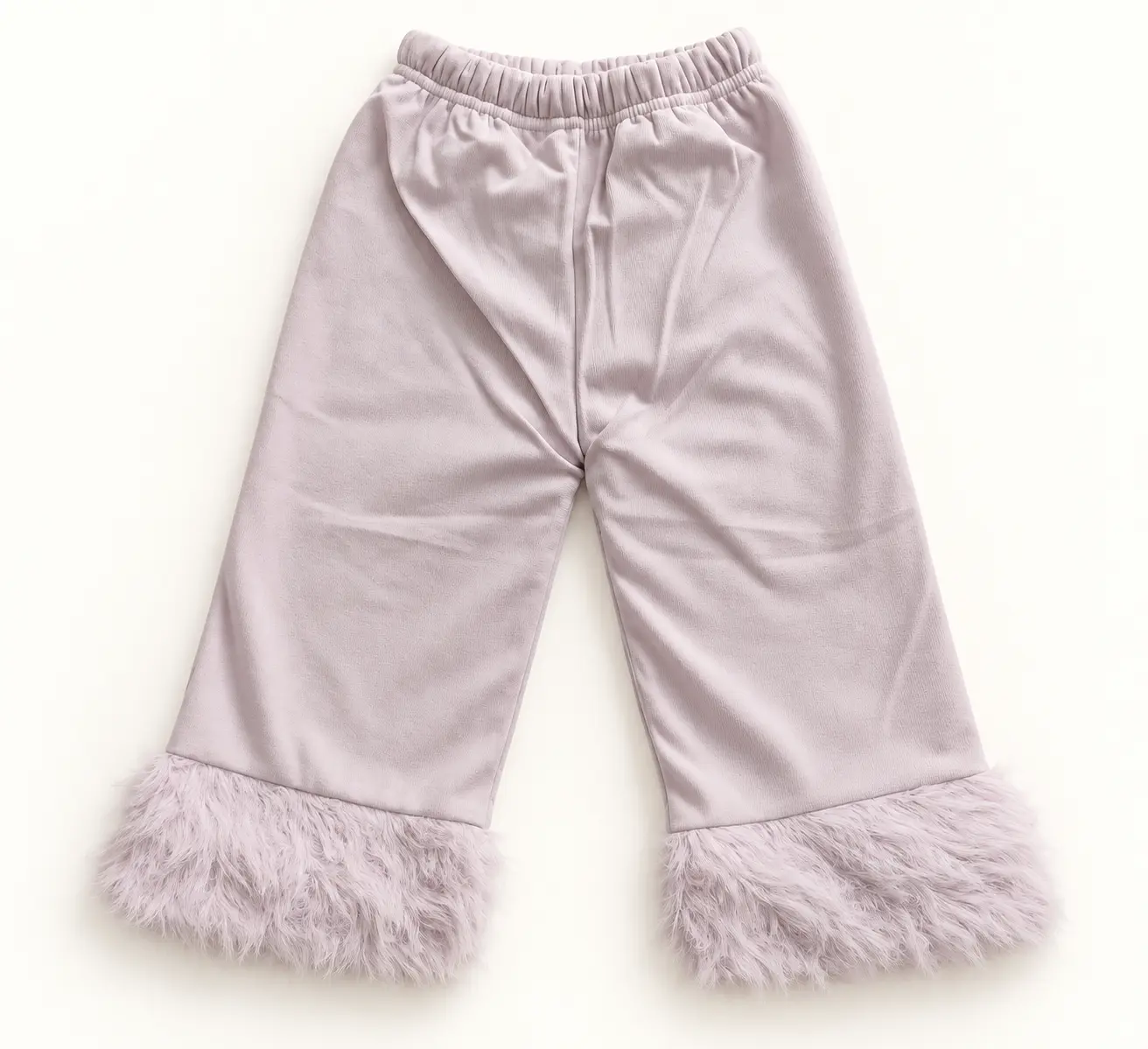 Girls’ Dusty Lilac Butterfly Sweater & Fur-Cuff Pants Set – 2-Piece Outfit - Image 3