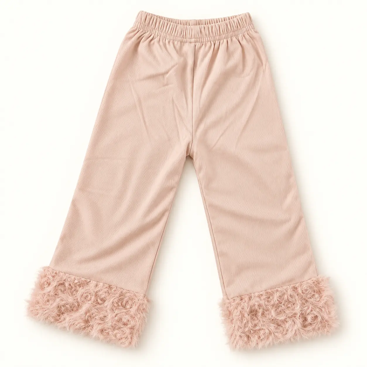 Girls’ Dusty Lilac Butterfly Sweater & Fur-Cuff Pants Set – 2-Piece Outfit - Image 8
