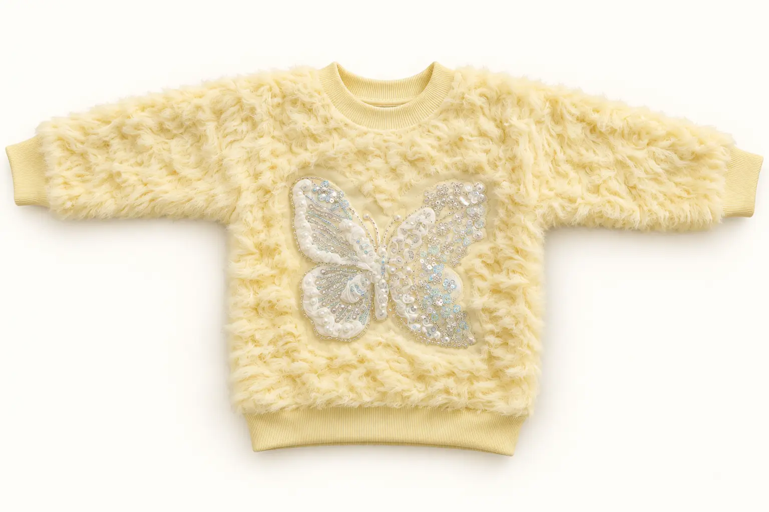 Girls’ Dusty Lilac Butterfly Sweater & Fur-Cuff Pants Set – 2-Piece Outfit - Image 6