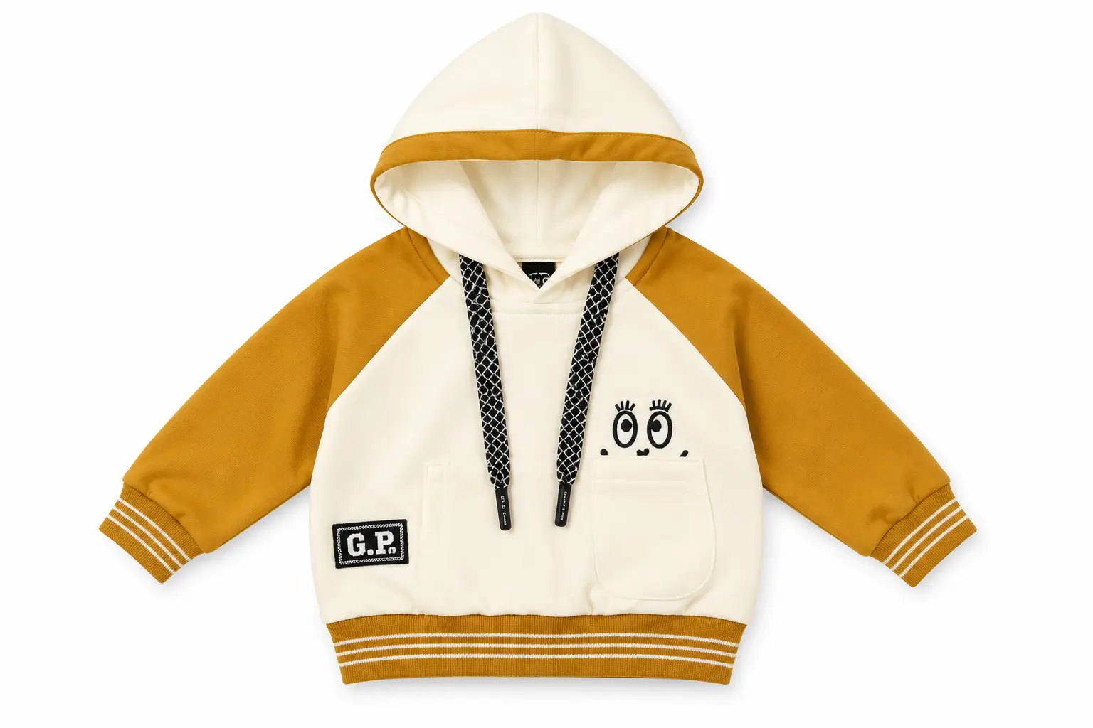 Boys Cream & Mustard Dinosaur Hoodie and Jogger Pants 2-Piece Tracksuit Set - Image 6