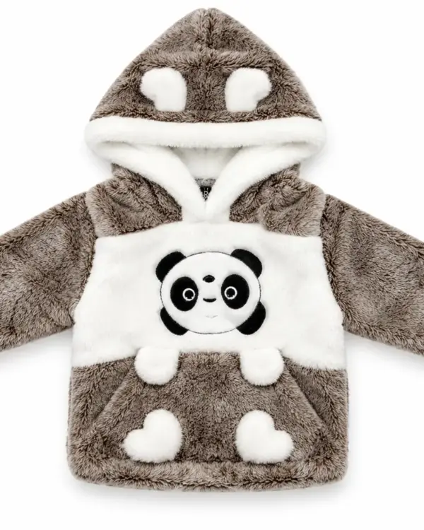 Kids Taupe Plush Fleece Jogger Pants with Ribbed Cuffs